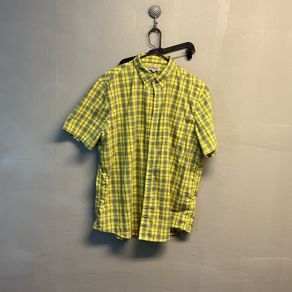 Sun river Vibrant Yellow Plaid Casual Shirt for Men size XXL.  0144